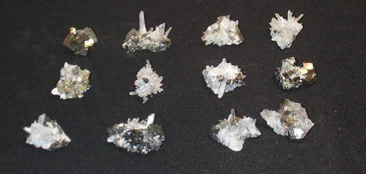 Quartz crystals, Pyrite and Galena