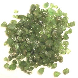 raw peridot crystals mineral sample