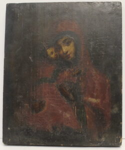 Religious Icon on Wood - Virgin Mary & Jesus