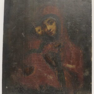 Religious Icon on Wood - Virgin Mary & Jesus