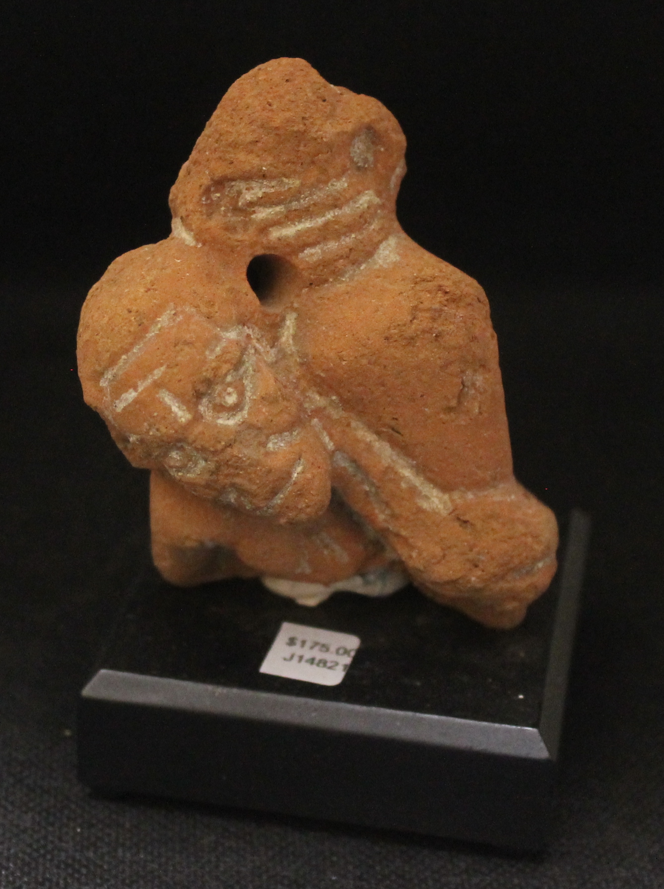Roman Terracotta bust of old man carrying amphora on his left shoulder
