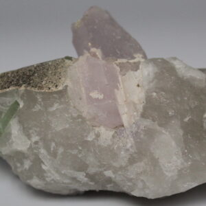 Quartz, Cleavelandite Green Tourmaline and Kunzite