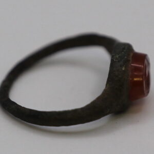 Roman Bronze Ring with Intaglio of a Deer & Tree